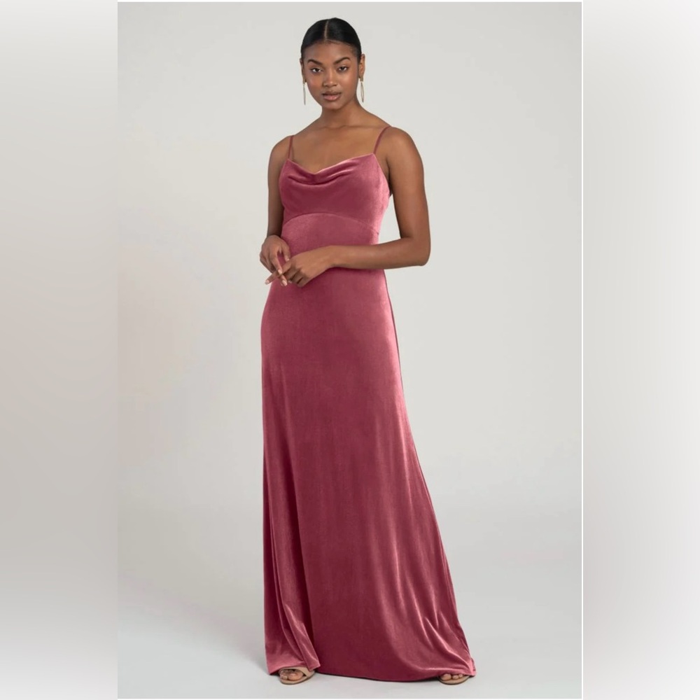 Jenny Yoo Sammi Cinnamon Rose Velvet Dress